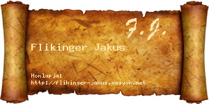 Flikinger Jakus névjegykártya